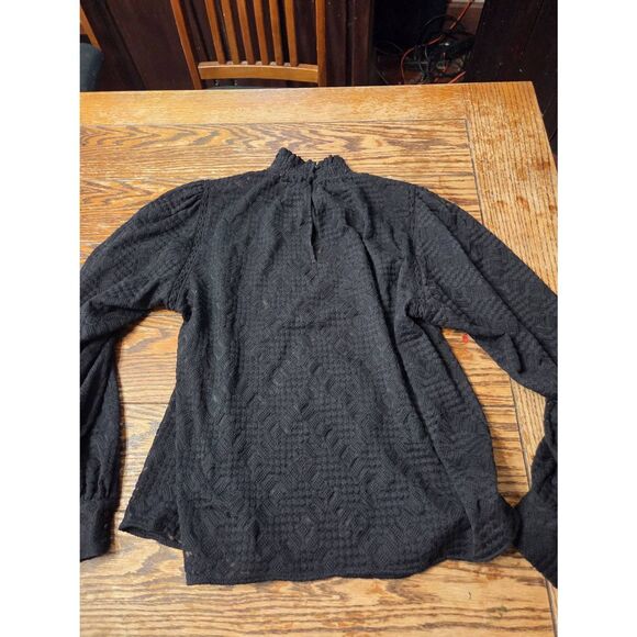 Sezane Shona Organic Cotton Lace Blouse In Black Size 42 (US 10) - Picture 4 of 4